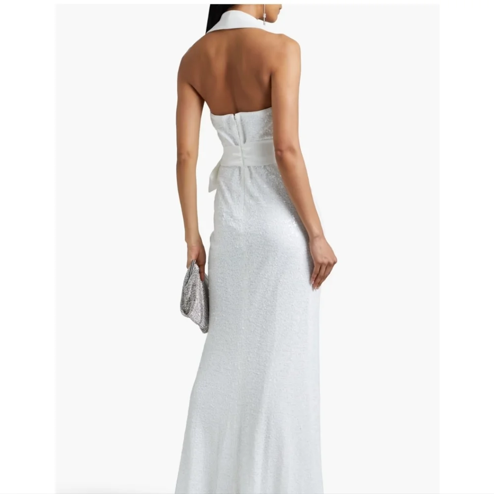 Badgley Mischka Sequined Mikado Gown - Picture 2 of 10
